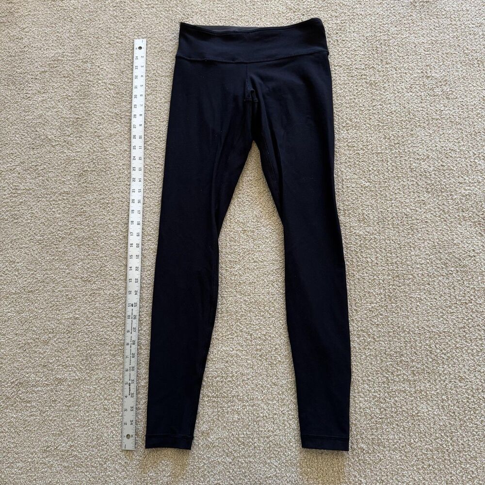 Lululemon Leggings Womens M Black Ankle Slim Knit Yoga Running Stretch Athletic